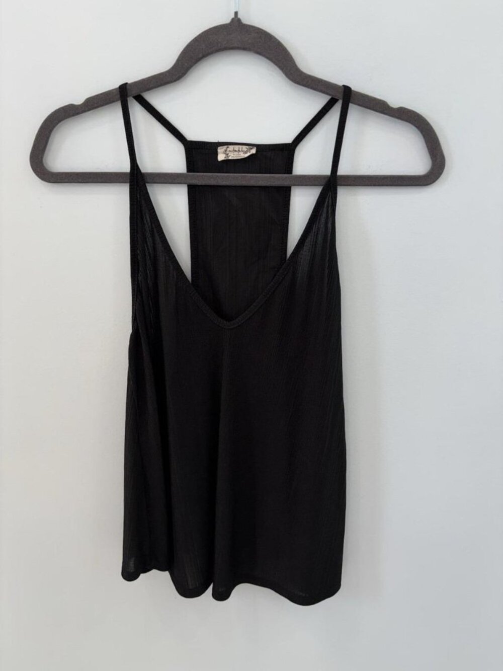 *****SOLD***** Free People Slinky Slink Black Racerback Tank Top